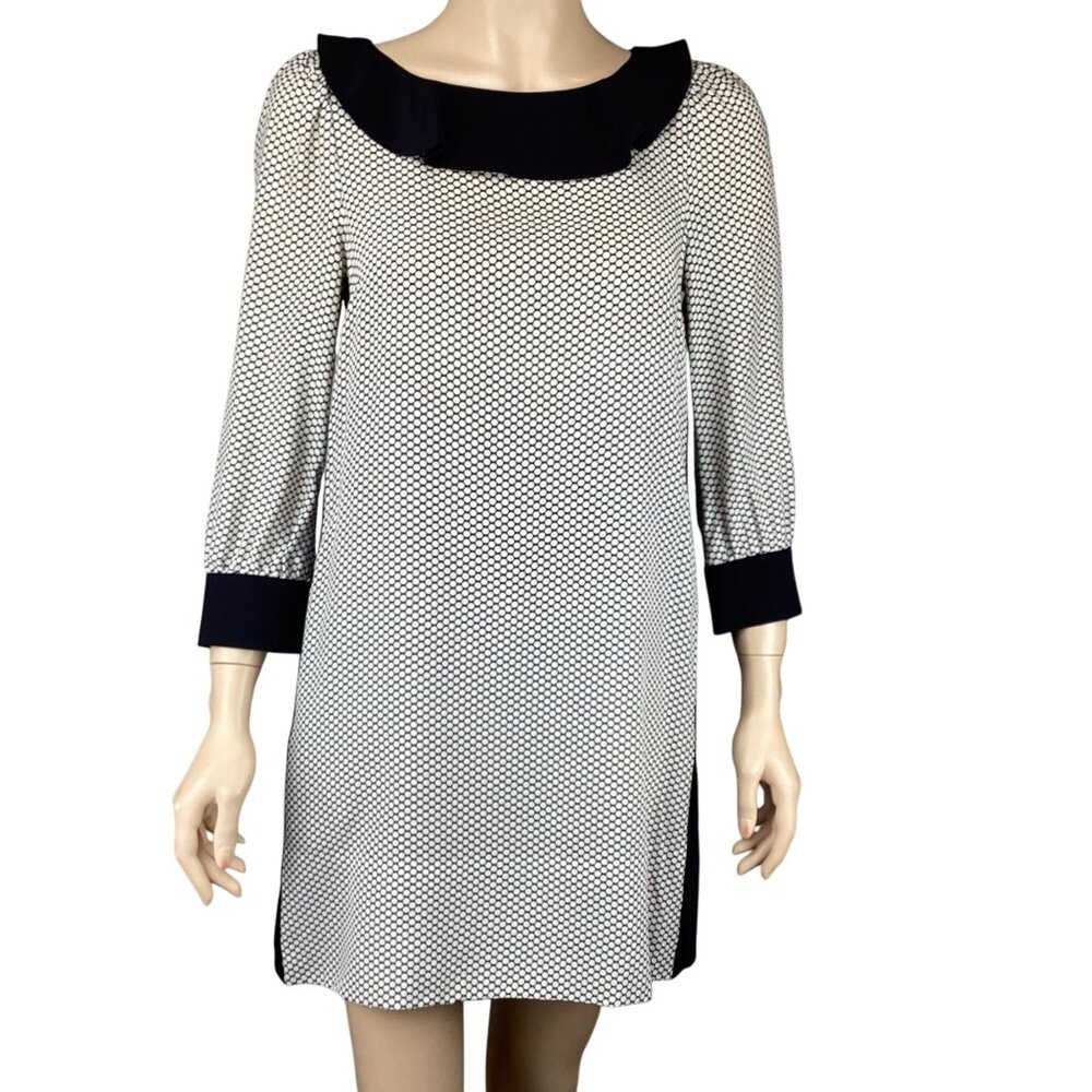 Marc By Marc Jacobs Womens Silk Shift Dress Size‎ 2 Black & White Polka Dots
